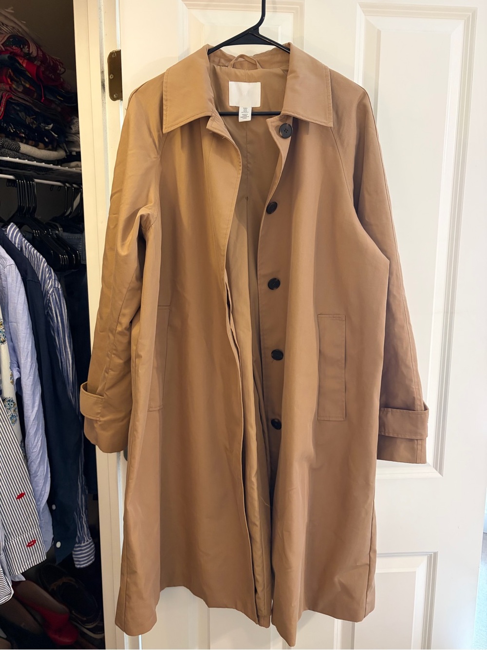 H&M Women’s Tan Trench Coat with Button Front